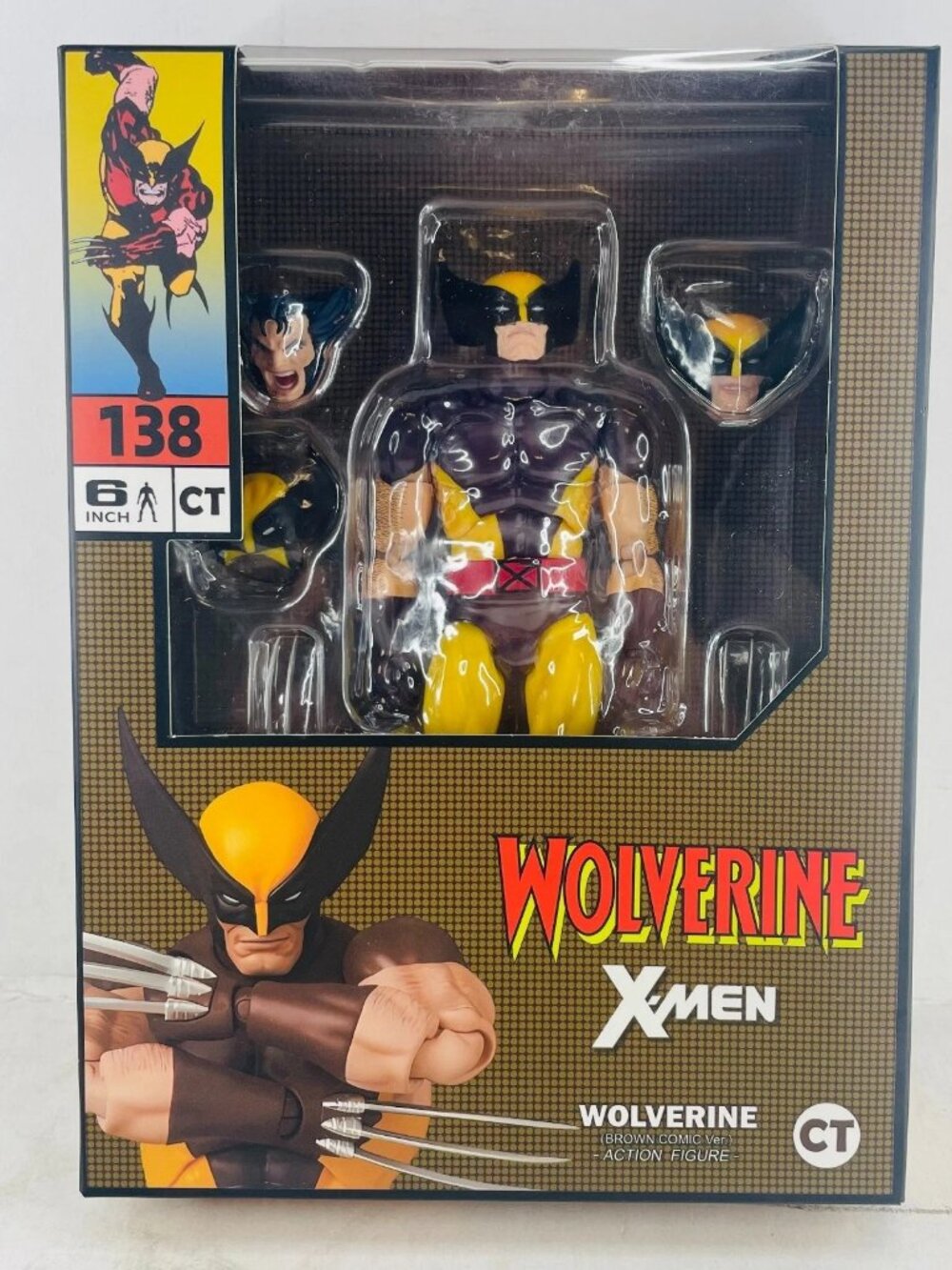 Wolverine X-Men Brown Comic Version w/Accessory 6" Action Figure CT Toys #138